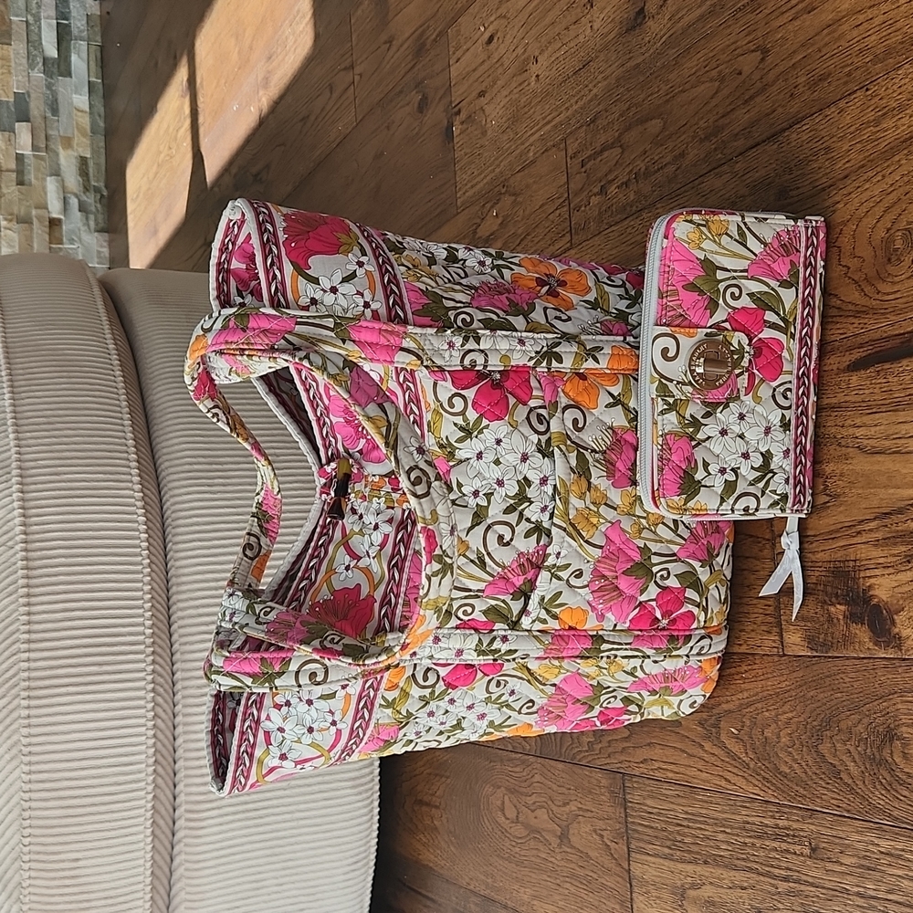 Vera Bradley Tea Garden Large Purse & Wallet Set